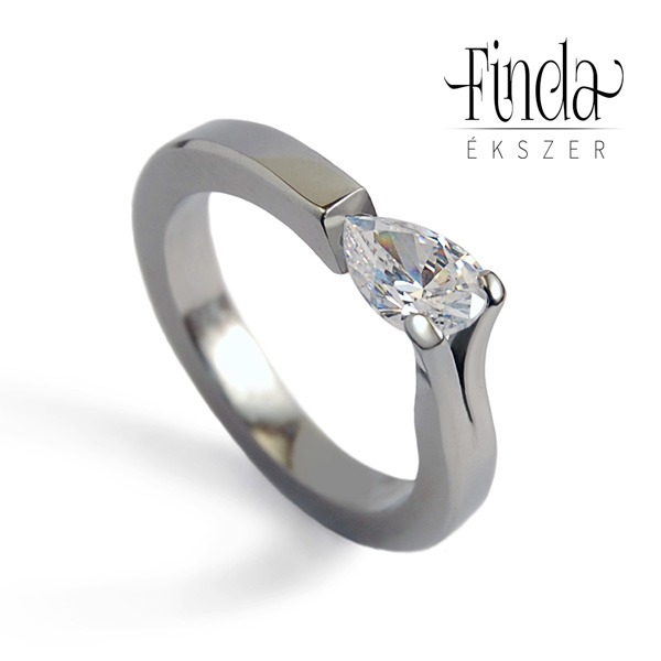 tulipán fehér cirkónia gyűrű tulipán fehér cirkónia gyűrű