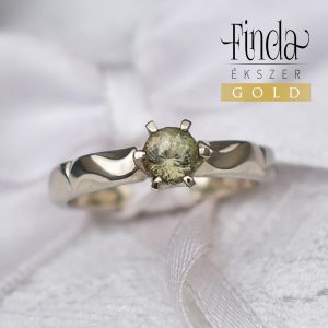 Mandala fehérarany gyűrű portuguese csiszolású turmalinnal