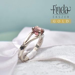 Velence fehérarany gyűrű portuguese csiszolású turmalinnal
