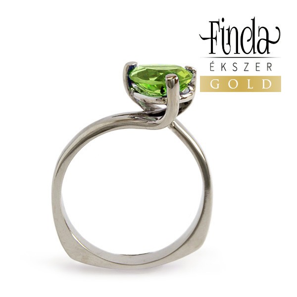 Tengerszem arany gyűrű olivinnel Tengerszem arany gyűrű olivinnel
