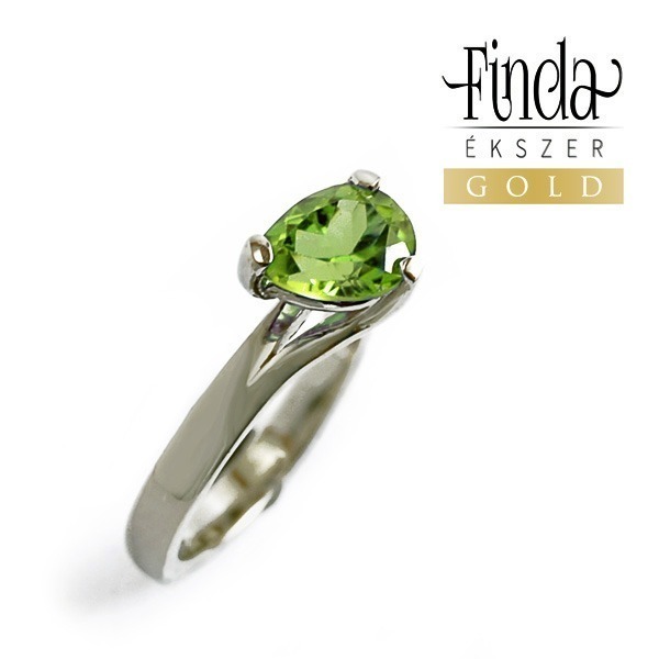 Tengerszem arany gyűrű olivinnel Tengerszem arany gyűrű olivinnel